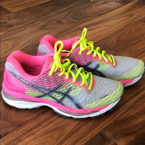 ASICS athletic running shoe neon